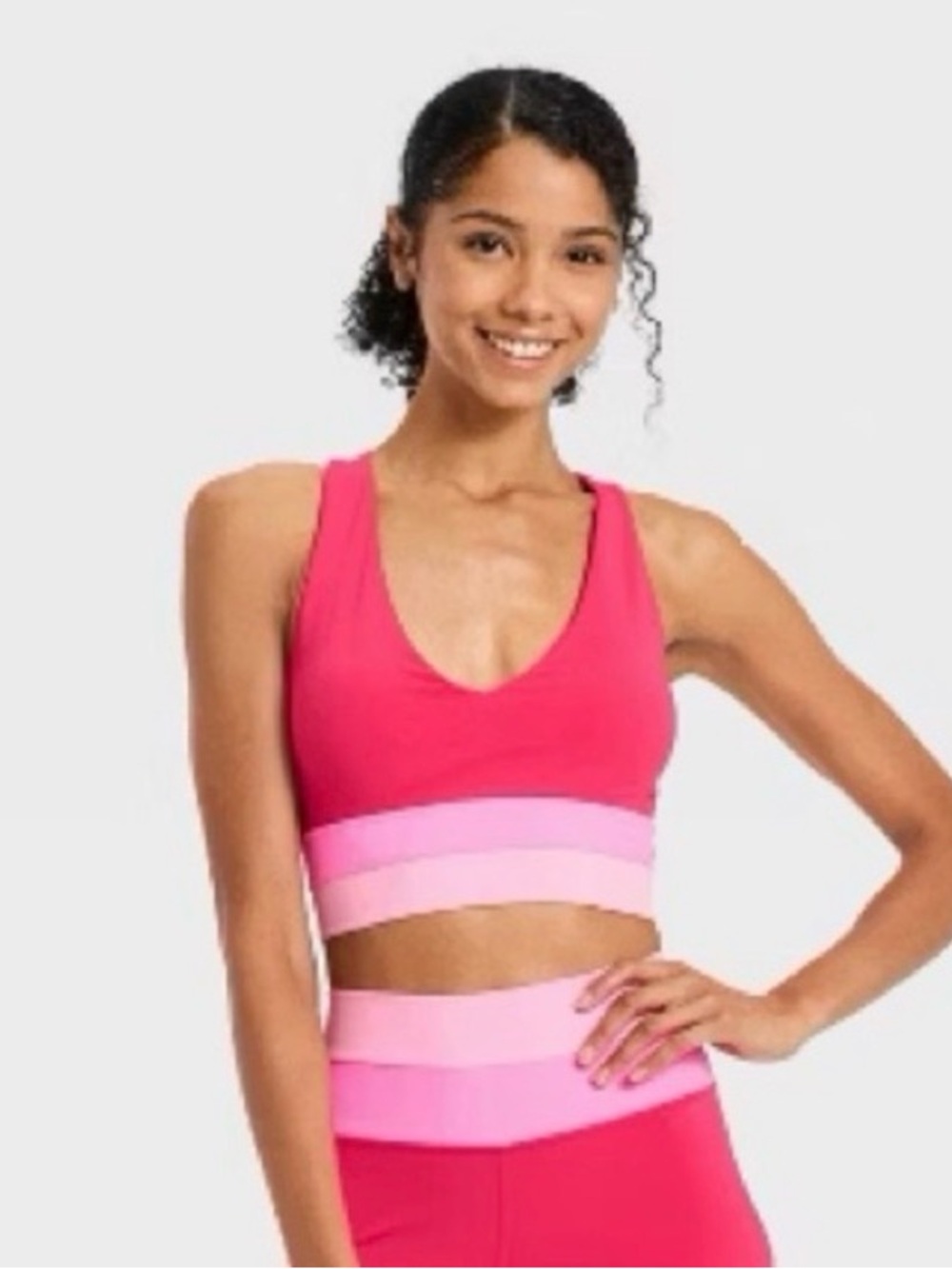 JoyLab Azalea color block sports bra size Large